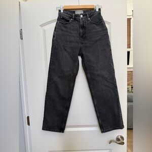 Everlane Curvy Way-High Jeans 26R Washed Black High Rise Straight Wide Leg